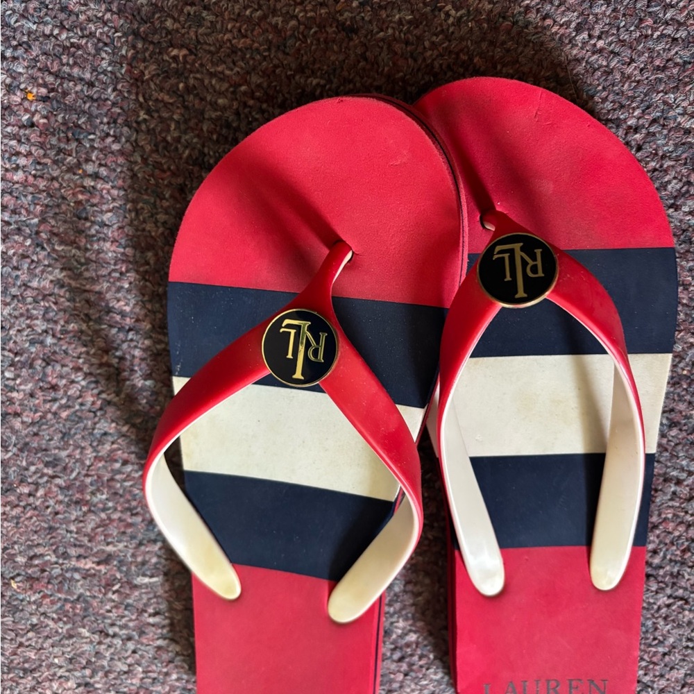 Lauren Ralph Lauren Red, white and blue  Striped Sandals